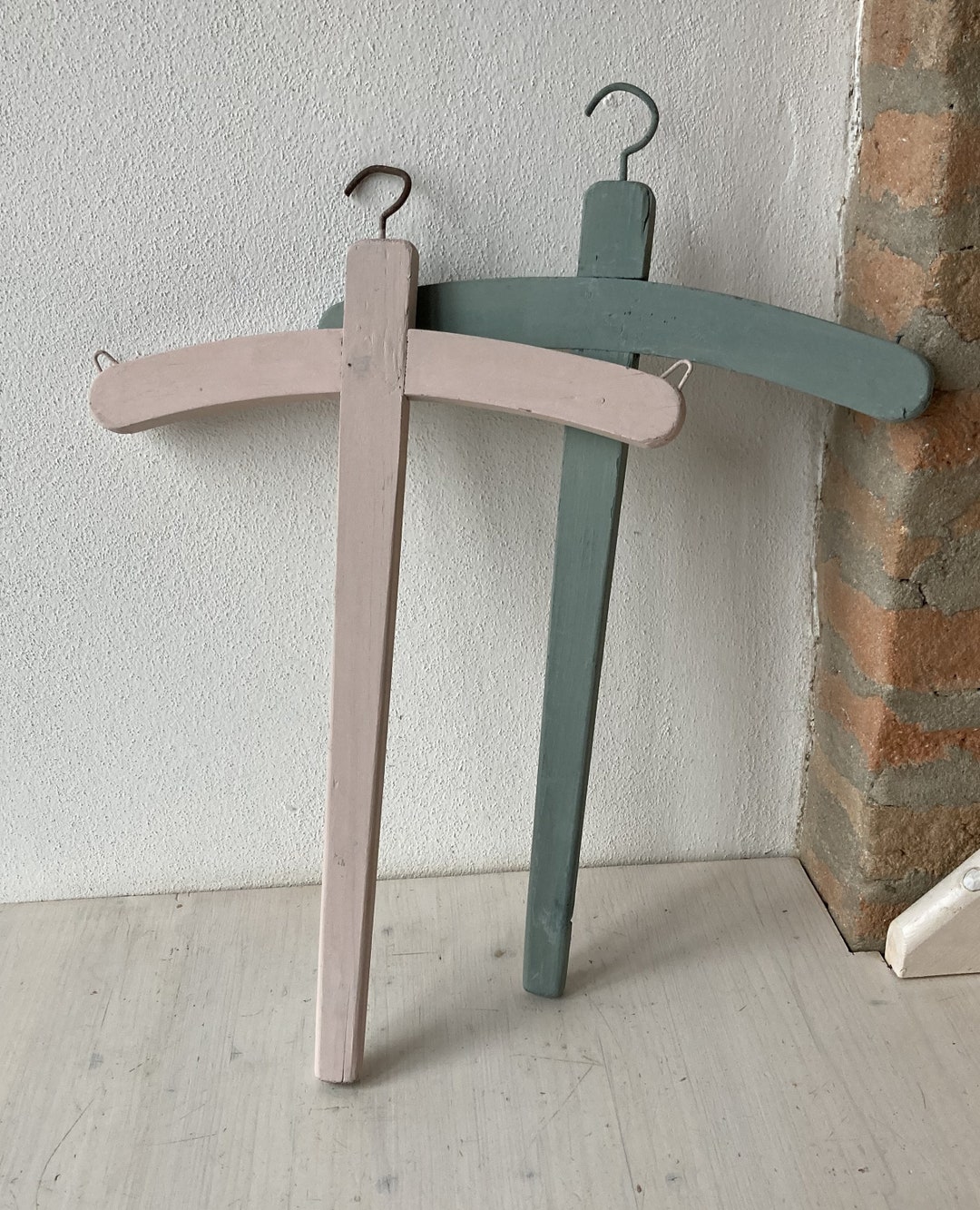 Antique Clothes Hanger Set of 2 Wood Handmade Early 1900s Etsy