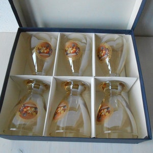Vintage Drinking Glasses 80s Set of 6 Original Box