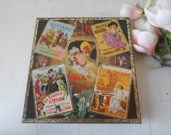 Vintage Tin Box German Square Metal Box Chicks 1950s