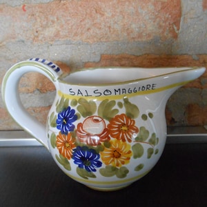 Cruche vintage Deruta en céramique peinte à la main carafe fabriquée en Italie pichet
