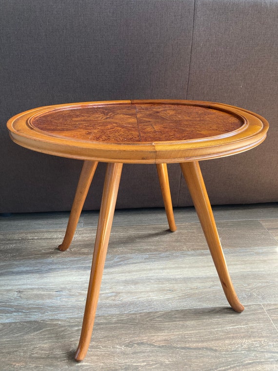 Vintage Art Decò Coffee Table Beech Wood Briar Etsy
