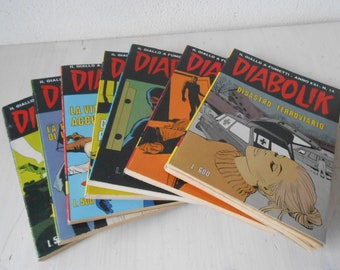 Diabolik vintage Comics 1980 édition italienne, lot de 7