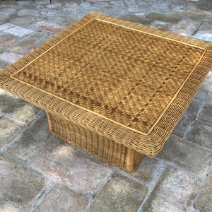 Vintage Coffee Table Bamboo Large Size 70s