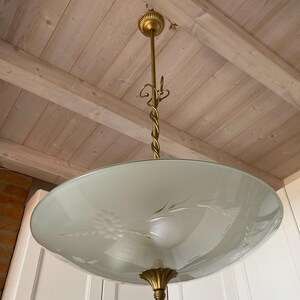 Vintage Suspension Lamp 1950s Chandelier Mid_Century Ceiling Lamp