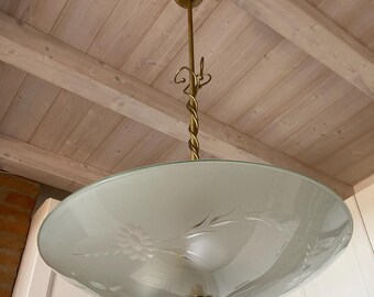 Vintage Suspension Lamp 1950s Chandelier Mid_Century Ceiling Lamp