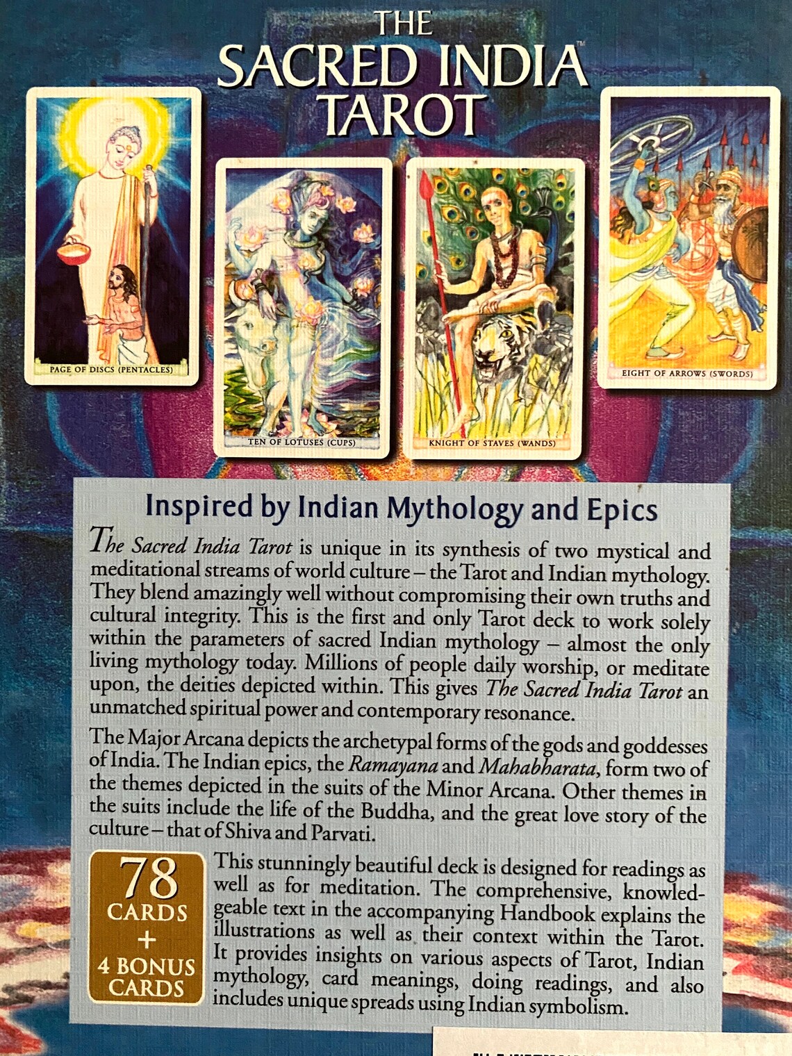 The Sacred India Tarot, Hindi Tarot, Indian Tarot, Hindu Tarot, Ramayana Tarot, Mahabharata