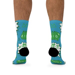 D20 Fumble Dice Socks Recycled Poly Socks | RPG DND Tabletop Gaming image 4