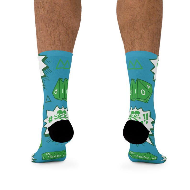 D20 Fumble Dice Socks Recycled Poly Socks | RPG DND Tabletop Gaming image 4