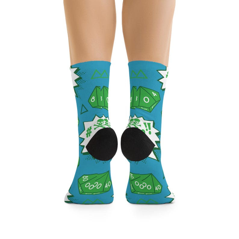 D20 Fumble Dice Socks Recycled Poly Socks | RPG DND Tabletop Gaming image 2