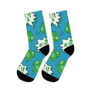 D20 Fumble Dice Socks Recycled Poly Socks | RPG DND Tabletop Gaming image 6