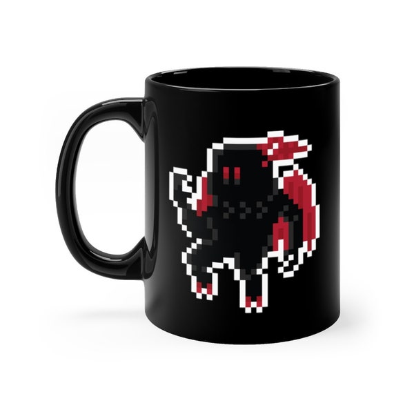 Mothman - Cryptid - Monster - Creature - Urban Legend - Folklore - Pixel Art - Video Games - Black mug 11oz