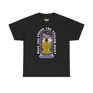 Camiseta unisex Hastur, camiseta de terror lovecraftiano, signo amarillo, camiseta de algodón Cosmic King, camiseta de ocultismo Eldritch Strange, Mythos Graphic Apparel