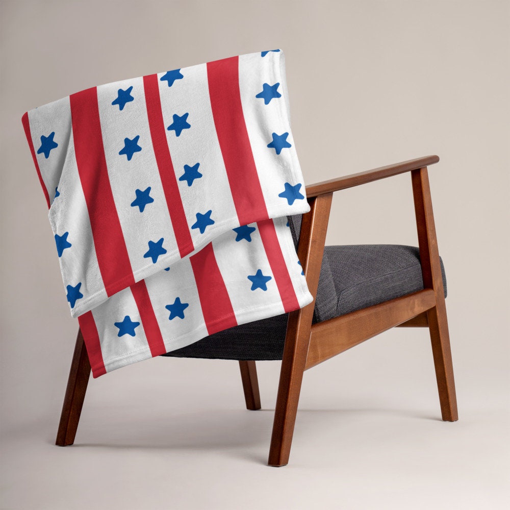 Usa Pride Throw Blanket, Star & Strip Patriotic Blanket, Amerca House Warming, Car Blanket