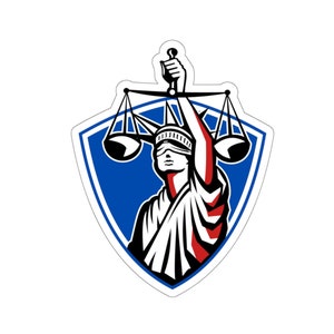 Giustizia e libertà Kiss-Cut adesivi,adesivi per laptop libertari,usa adesivi statut libertà, adesivi ufficio avvocato,adesivi automatici,
