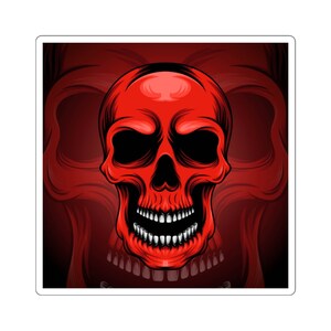 Red skull gothic rock Square Stickers