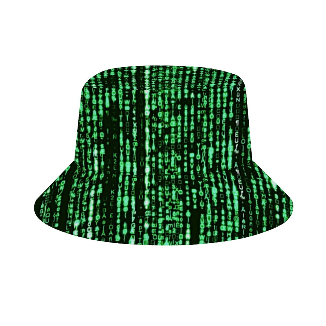 Matrix Bucket Hats Beach Sun Caps, Binary Code Summer Hats, Cyberpunk ...