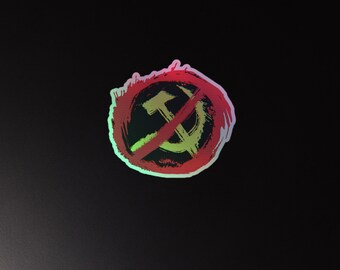 anti communist stickers, libertarian sticker, die cut anarchist sticker, laptop republican sticker