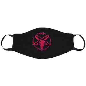 Gotycka maska na twarz z pentagramem Baphomet, maska dla dorosłych, czarna metalowa maska, maska na twarz, maski czarodziejów, ściereczki czarownic, maska wielokrotnego użytku, zmywalna twarz