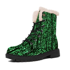 Matrix Winter warm boots, cyberpunk punk boots,cyber gothic neo Fashion Lace-up Shoes