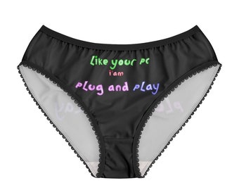 Funny Plug and play Women's Briefs  Valentines gift geek