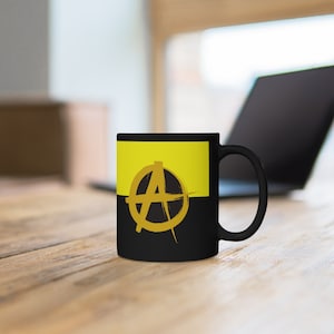 Anarcho Capitalism Black mug 11oz,libertarian coffee mug,Right anarchist cup of tea,liberal ceramic mug,freedom fighter milk mug