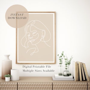 ONE-LINE FRAU Kunst Digitaldruck | Druckbare Kunst in mehreren Größen | Sofort Download