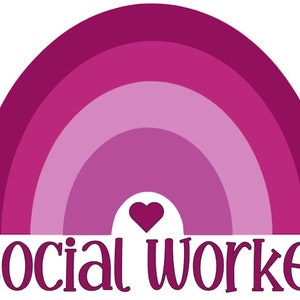 Social Worker Maroon Rainbow PNG