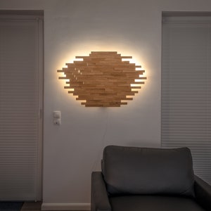 Wooden wall lamp / wall lamp / wall lamp / indirect lighting / indirect lighting / wood / wood / oak / oak / LED / design image 3