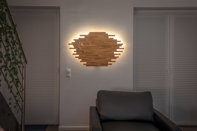 Wooden wall lamp / wall lamp / wall lamp / indirect lighting / indirect lighting / wood / wood / oak / oak / LED / design image 3