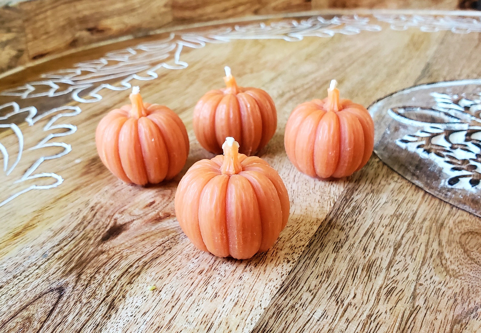 Set of 8 Pumpkin Orange Mini Pumpkin Candles Modern Pumpkin | Etsy