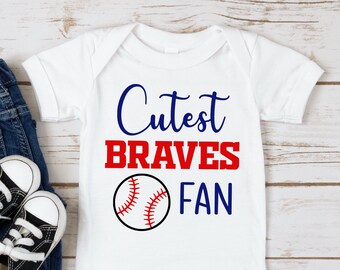Cutest Braves Fan baby bodysuit or toddler tee, cute, newborn, infant, shower gift, MLB, baseball, Gerber Onesies® Brand outfit, Atlanta GA