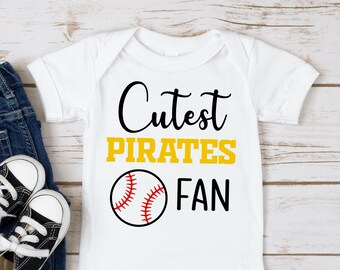 Cutest Pirates Fans baby bodysuit or toddler tee, cute, newborn, infant, shower gift, MLB, baseball, Gerber Onesies® Brand outfit,Pittsburgh