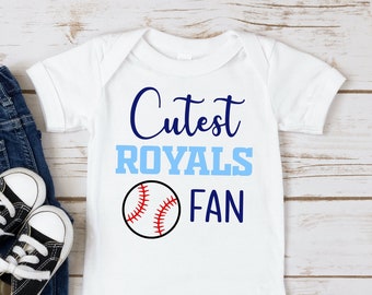 Tutina per neonato o maglietta per bambini piccoli per i tifosi dei Royals più carini, carina, per neonati, neonati, regalo per la doccia, MLB, baseball, completo del marchio Gerber Onesies®, Kansas City