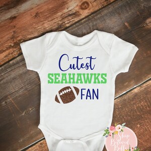 Cutest Seahawks Fan baby bodysuit or toddler tee, cute, newborn, infant, new mom, NFL, football, Gerber Onesies® Brand outfit, Seattle WA