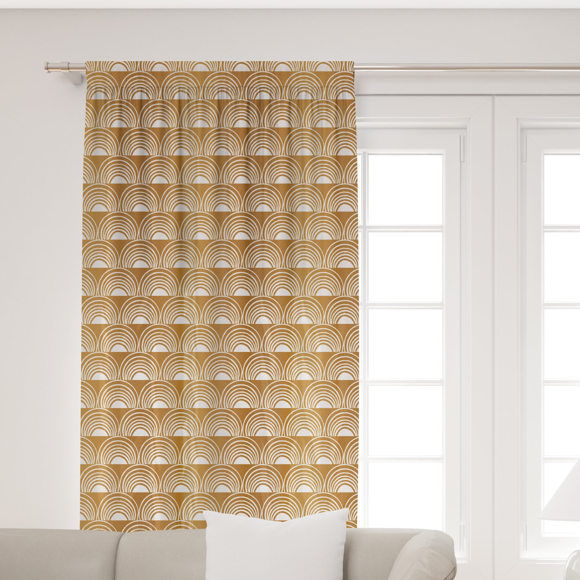 Art Deco Gold Window Curtains Art Deco Blackout Window Etsy