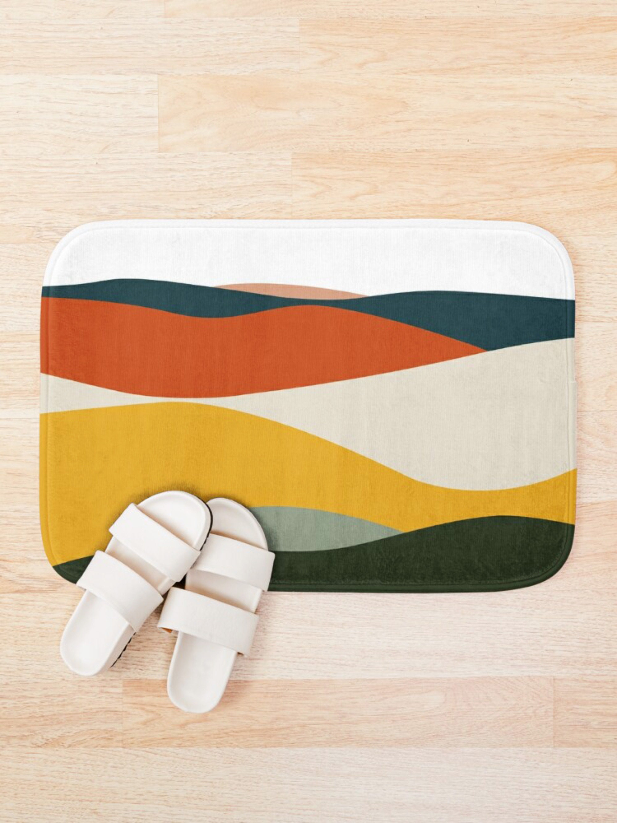 Colorful desert boho bath mat Bathroom art Abstract Etsy