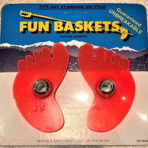 Custom Ski Baskets for your ski poles! FEET (Fun Baskets)