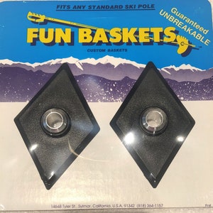 Custom Ski Baskets for your ski poles! BLACK DIAMONDS (Fun Baskets)