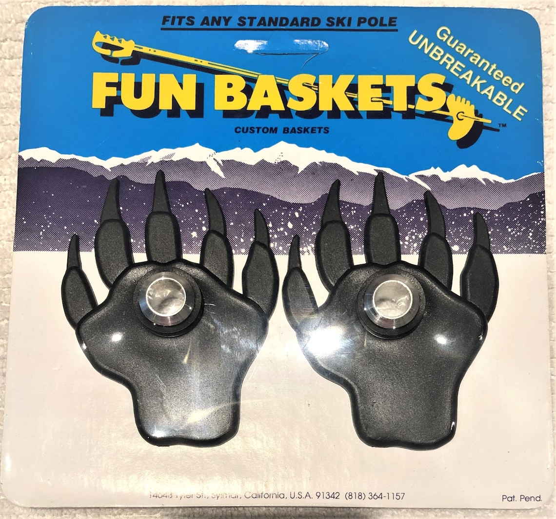 Custom Ski Baskets for your ski poles BEAR CLAWS Fun Etsy
