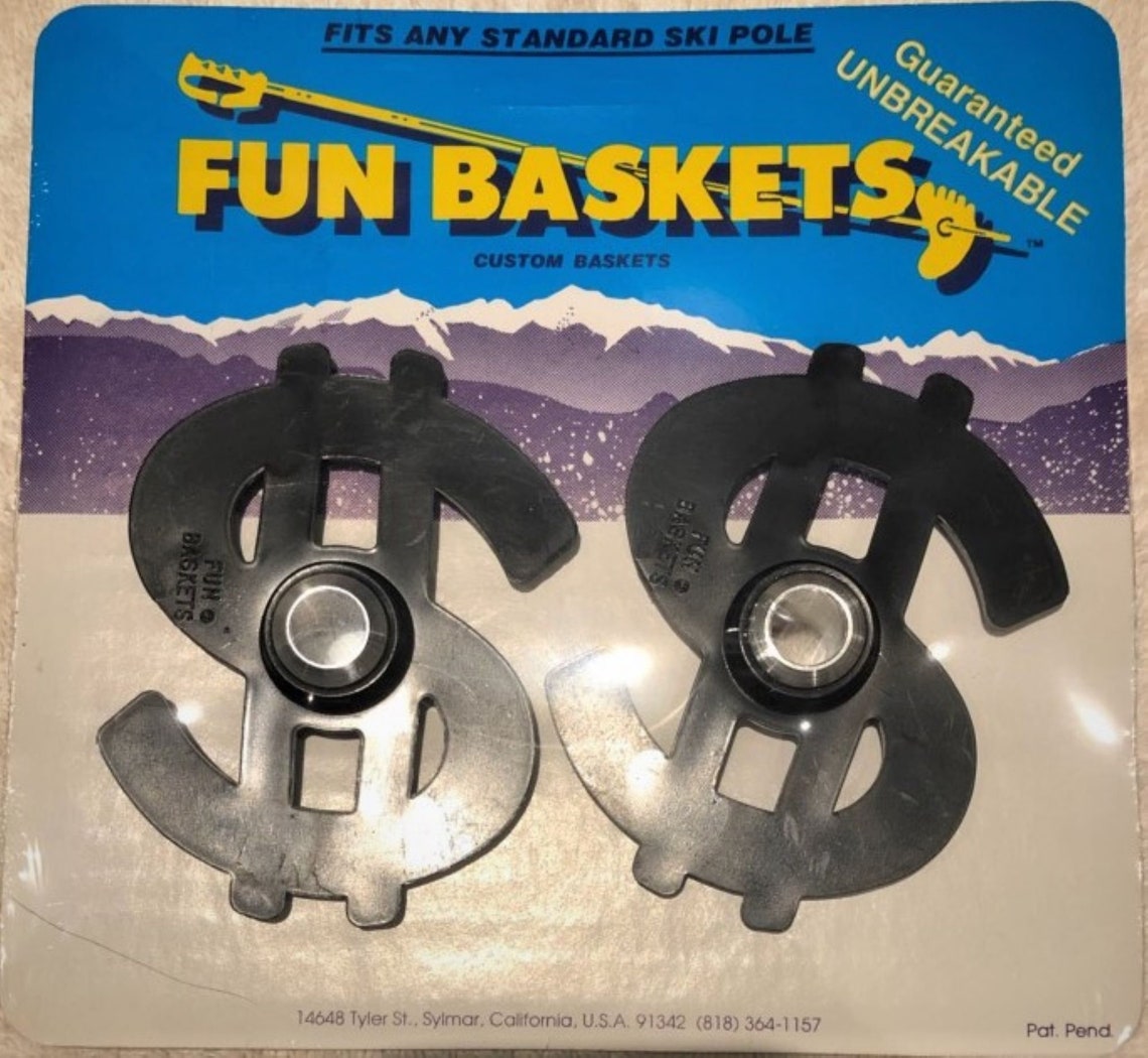 Custom Ski Baskets for Your Ski Poles DOLLAR SIGNS fun Baskets Etsy