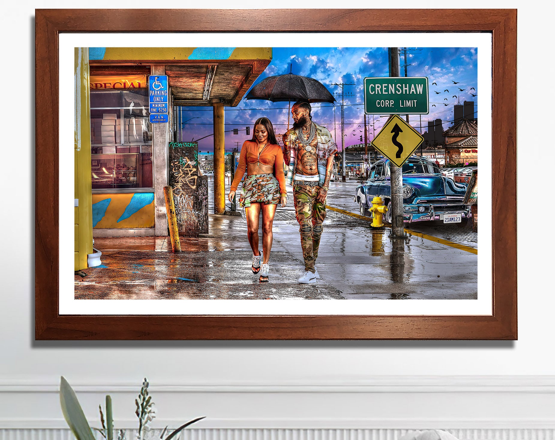 Nipsey Hussle & Lauren London Canvas Art. Ready-to-hang for