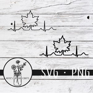 EKG Maple Leaf; ECG Maple Leaf; Cardiology; Nursing Humor - SVG Cut File