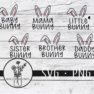 Family of Bunnies; Mama, Daddy, Baby; Easter - SVG Cut File Bundle