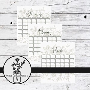 Printable Floral Calendar; Fillable Calendar; Blank Monthly Calendar ...