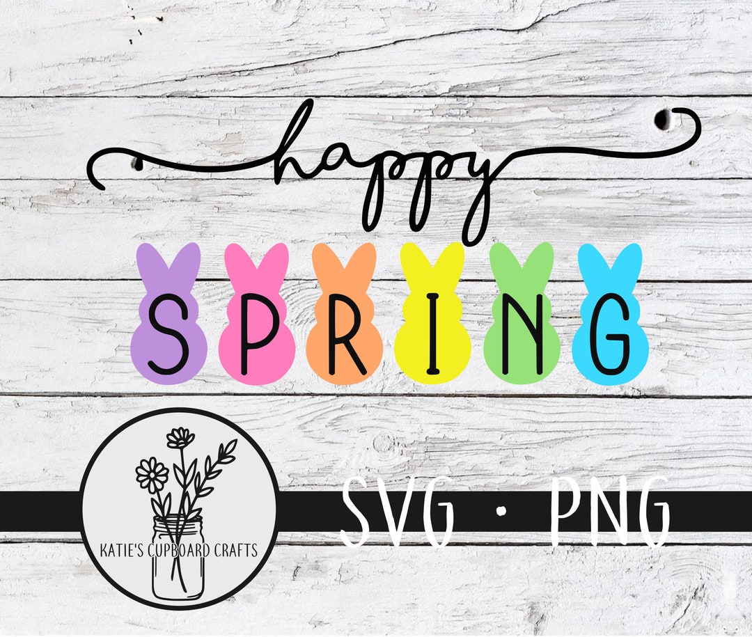 Happy Spring - SVG Cut File - Etsy