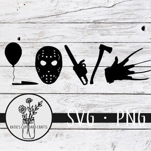 I love Horror Movies; Classic Slasher Film Friends; Halloween; Spooky Season - SVG Cut File