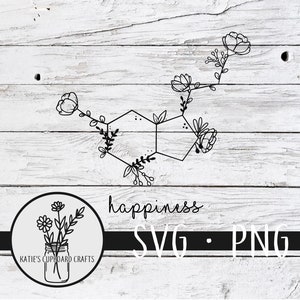 Floral Serotonin Molecule - SVG Cut File