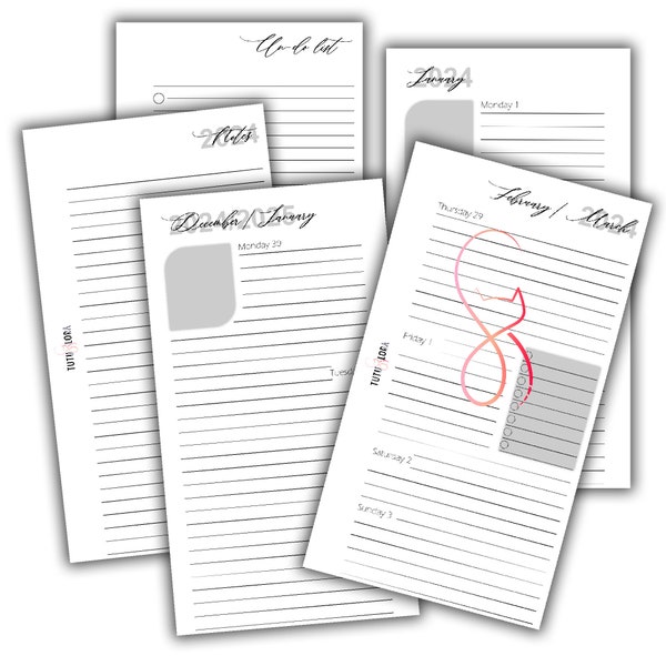 Agenda 52 Inserts Etsy