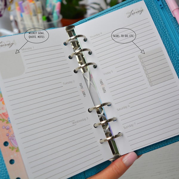 Agenda 52 Inserts Etsy