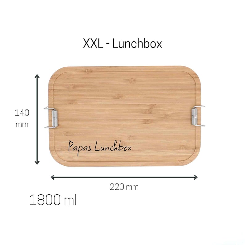 Metall Lunchbox personalisiert mit Holzdeckel für Spülmaschine geeignet Bild 8